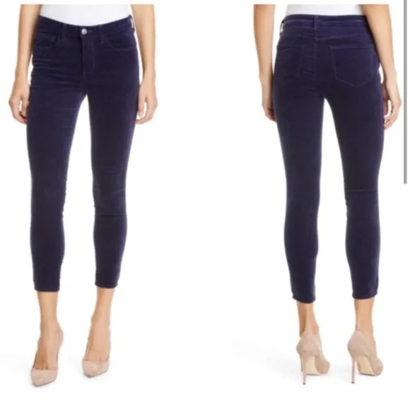 NWT L’Agence Sada High Rise Cropped Slim Jeans in Stargazer Purple Sz 26 - Picture 1 of 8